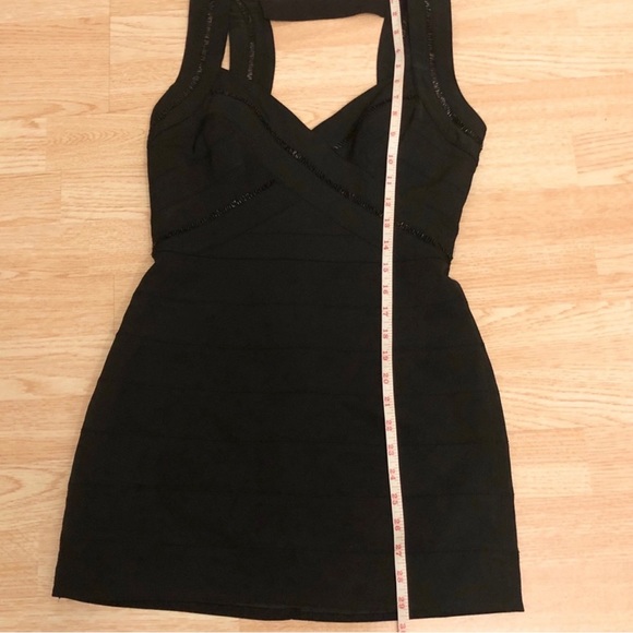 Aidan Mattox black mini dress with black sequin embellishment. Size 8. - Picture 7 of 9
